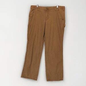 Carhartt Relaxed Fit Carpenter Pant Womens 14 Short Brown Workwear Utility Cargo